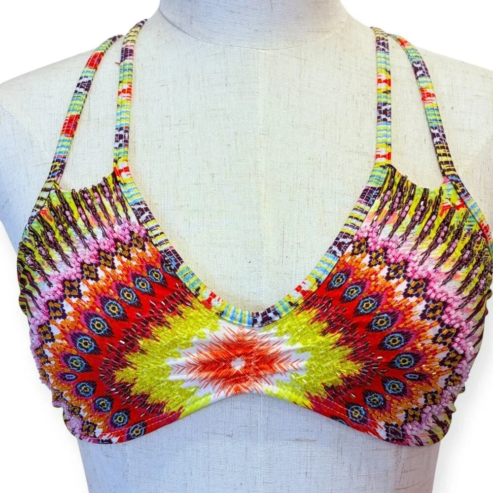 Sunbeam Utopia Beaded Halter Bikini Top - Picture 3 of 15